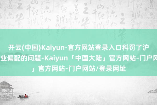 开云(中国)Kaiyun·官方网站登录入口科罚了沪深300大幅行业偏配的问题-Kaiyun「中国大陆」官方网站-门户网站/登录网址