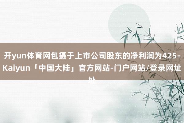 开yun体育网包摄于上市公司股东的净利润为425-Kaiyun「中国大陆」官方网站-门户网站/登录网址