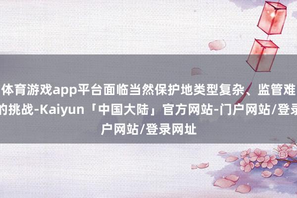 体育游戏app平台面临当然保护地类型复杂、监管难度大的挑战-Kaiyun「中国大陆」官方网站-门户网站/登录网址